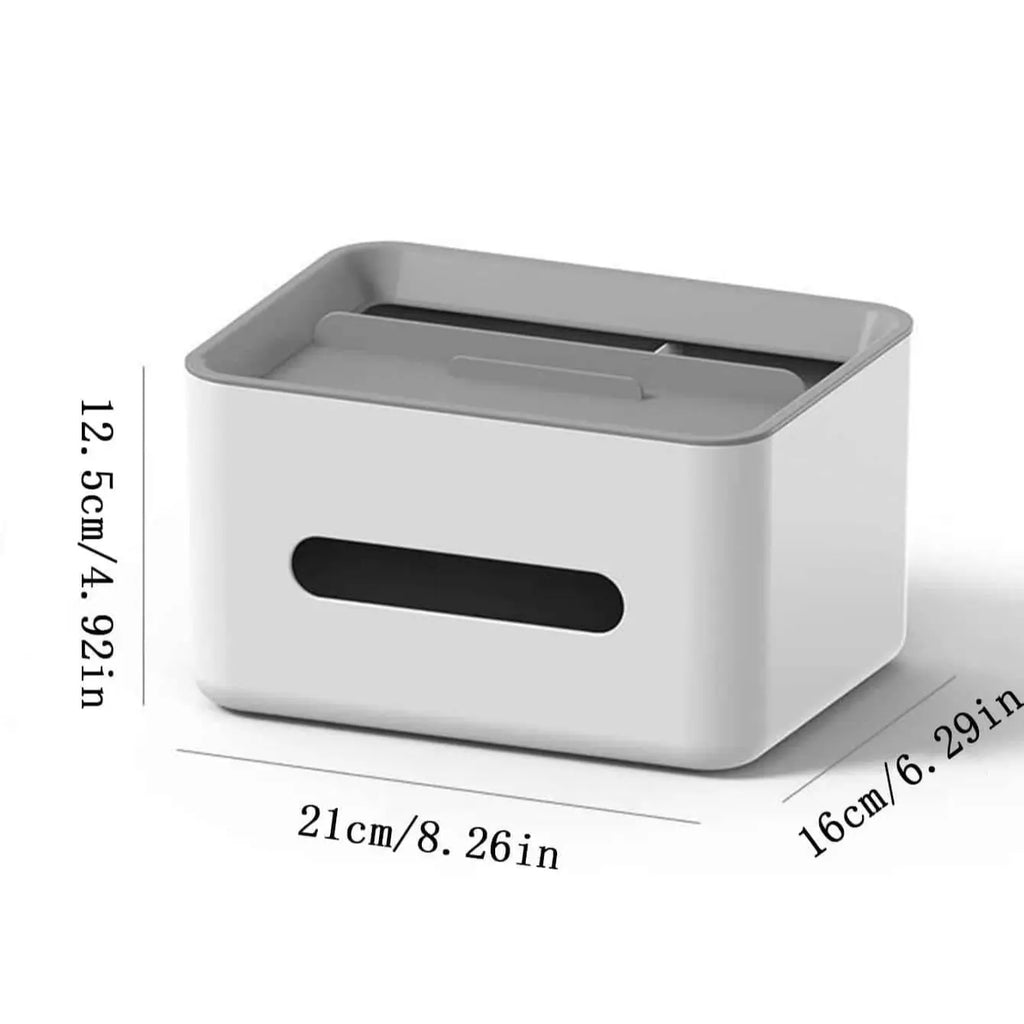 1pc- Gray Multifunctional Tissue Storage Box