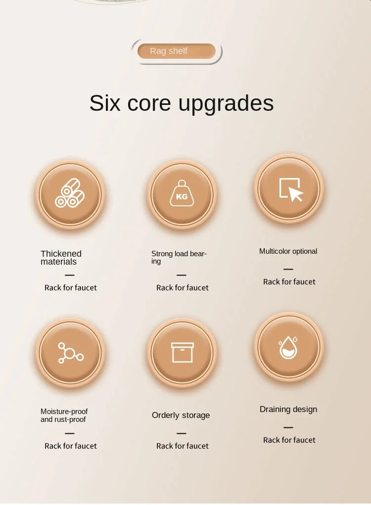 Kitchen Shelf Cleaning Cloth Storage Draining Rack Household Detergent Sponge Rack Water Sink Water Sink Water Sink Artifact